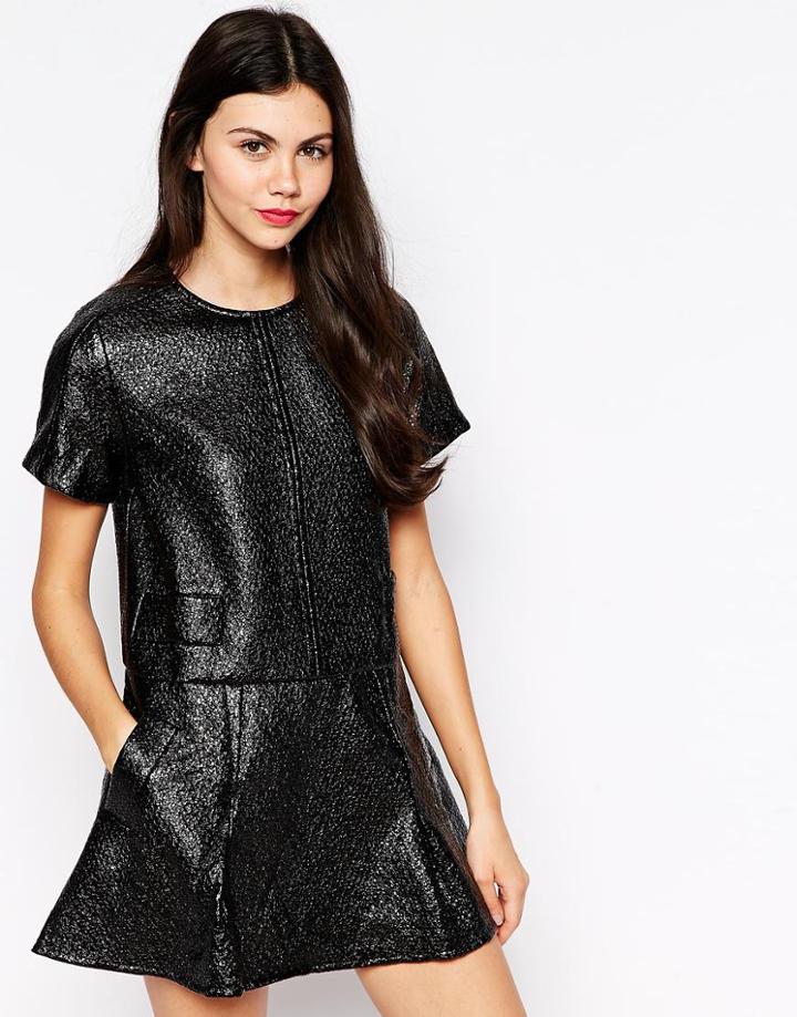 Ukulele Pixie Jaquard Dress - Black