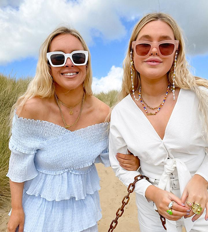 Labelrail X Olivia & Alice Coordinating Bardot Top With Shirring-blues