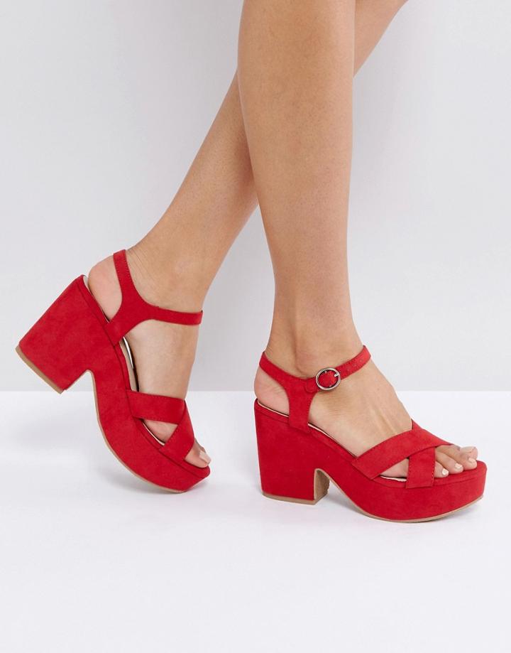 Truffle Platform Sandal - Red