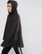 Asos Jersey Poncho With Side Print - Black