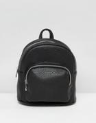 Asos Mini Backpack With Front Pocket - Black