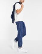 Don't Think Twice Dad Fit Jeans In Mid Stone Wash Blue-neutral