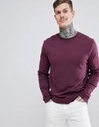 Asos Design Sweatshirt In Burgundy
