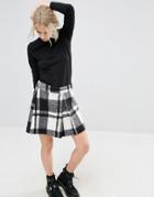 Asos Mini Skirt In Brushed Check Print - Multi