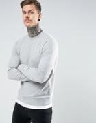 Asos Sweatshirt With T-shirt Hem In Gray Marl - Gray