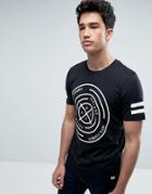 Jack & Jones Core T-shirt With Front And Arm Prints - Black
