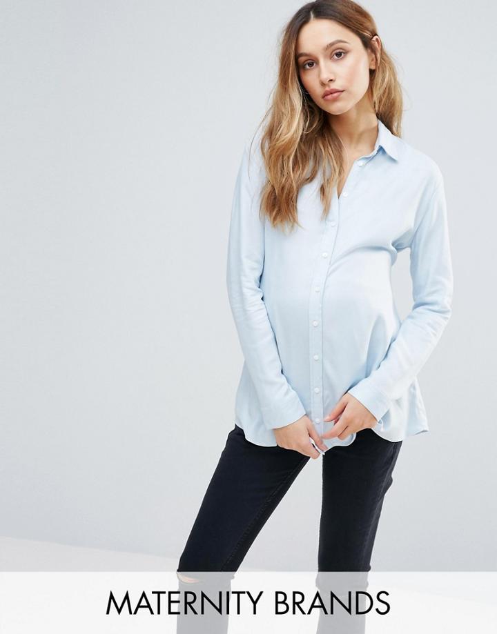 Isabella Oliver Soft Touch Woven Shirt - Blue
