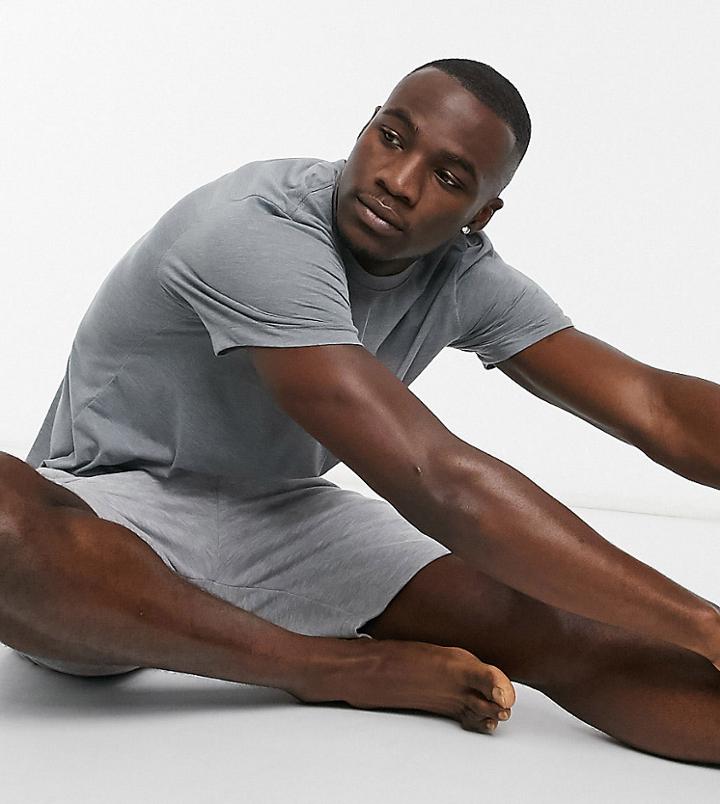 Nike Yoga Tall Dry T-shirt In Gray-grey