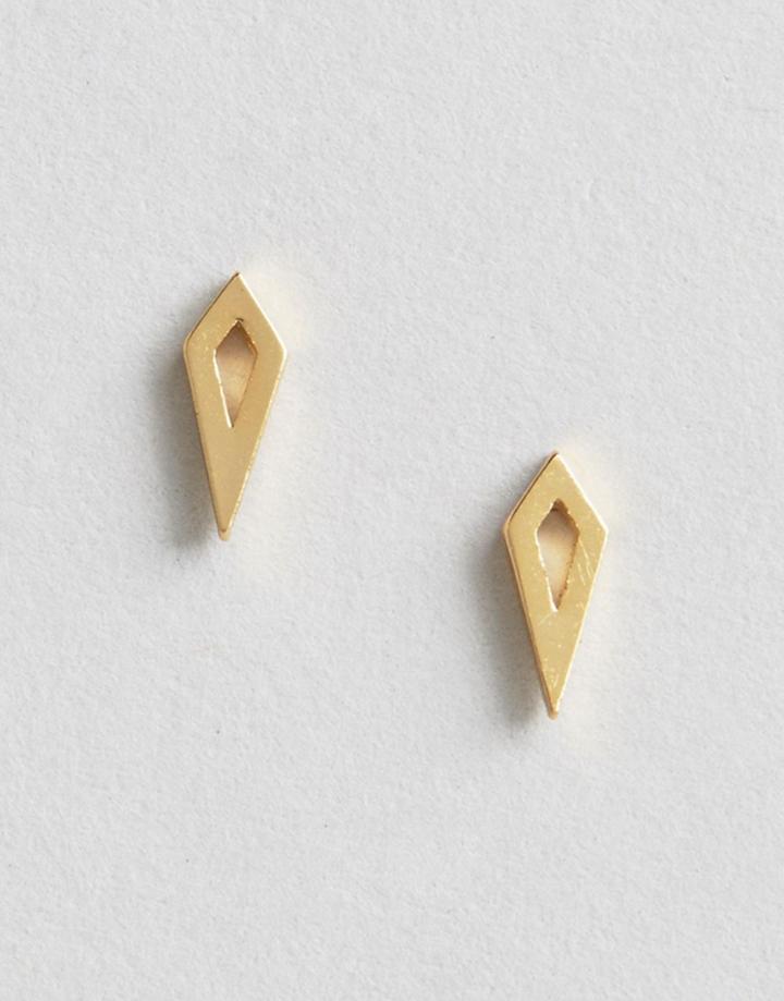 Orelia Open Diamond Shape Earrings - Gold