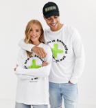 Life Is Beautiful Unisex Relaxed Long Sleeve T-shirt With Logo - White