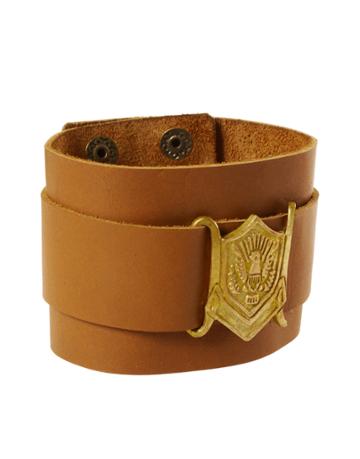 Asos Leather Cuff With Emblem