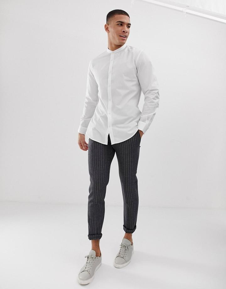 French Connection Plain Grandad Collar Slim Fit Shirt