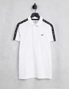 Hollister Icon And Sleeve Tape Logo Polo In White