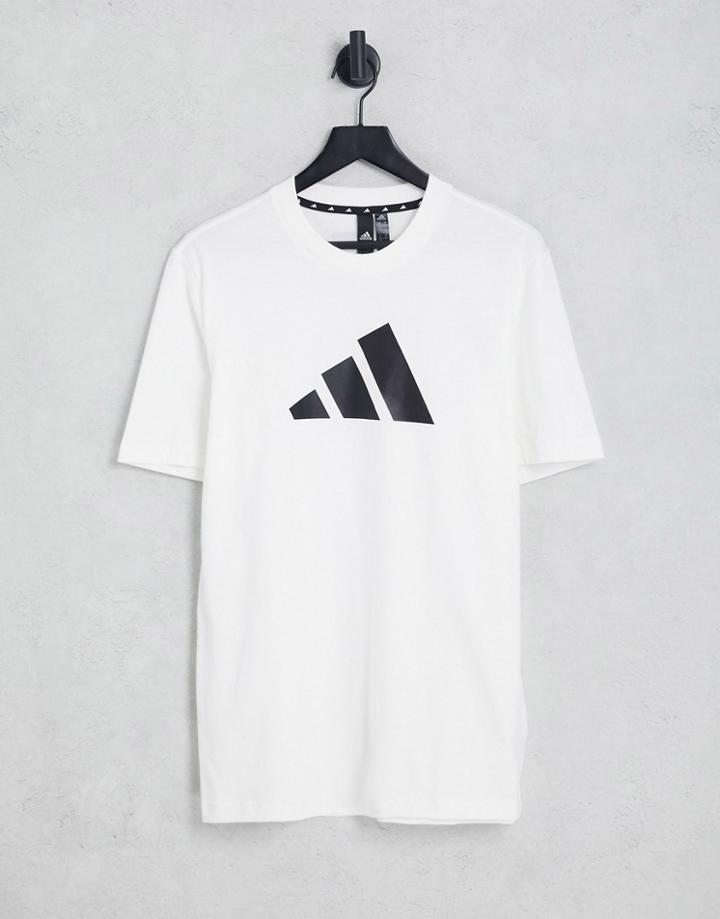 Adidas Sportstyle 3 Bar Logo T-shirt In White