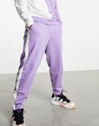 Asos Design Oversized Lilac Sweatpants With Side Panel Details - Part Of A Set-purple
