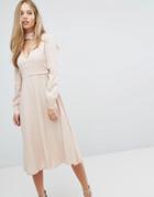 Max & Co Perlage V Neck Choker Dress - Pink