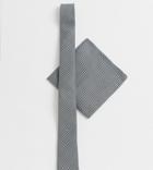 Asos Design Slim Fit Houndstooth Tie & Pocket Square