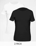 Asos Longline T-shirt With Crew Neck 2 Pack Save 19%