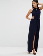 Love Tie Neck Maxi - Navy