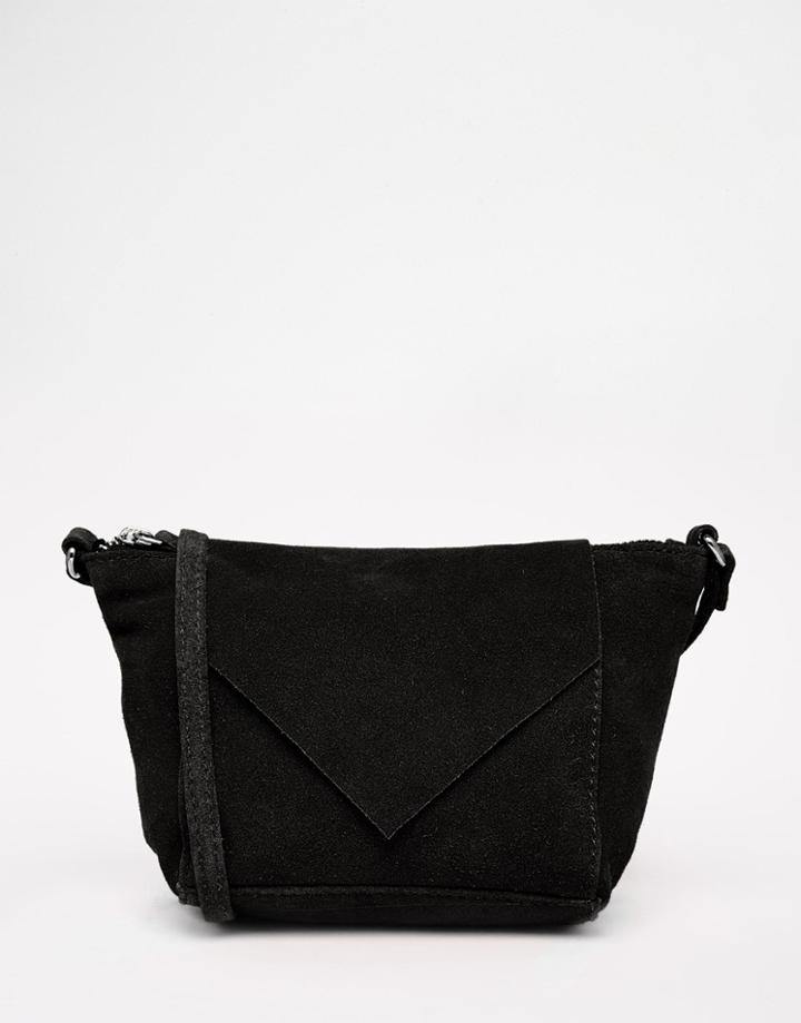 Asos Suede Festival Cross Body Bag - Black