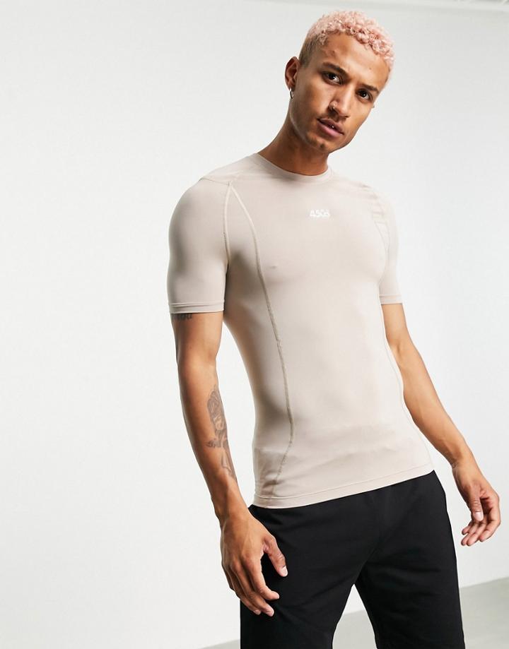 Asos 4505 Muscle Fit Training T-shirt With Seam Detail-neutral