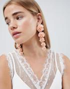 Johnny Loves Rosie Pink Floral Statement Earrings - Pink