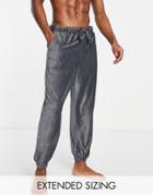 Asos Design Lounge Sweatpants In Ribbed Velour-gray