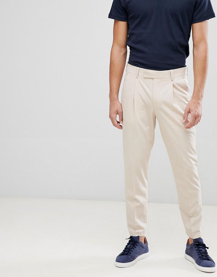 Asos Cigarette Leg Suit Pants In Stone - Stone