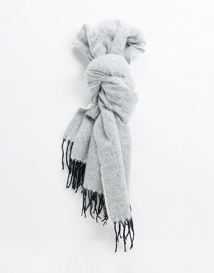 Asos Design Two Tone Scarf With Tassels Mono-multi