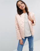 Asos Luxe Quilted Jacket - Pink