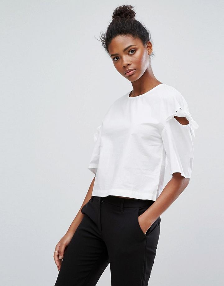 Only Bow Sleeve Blouse - White