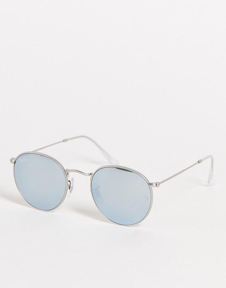 Ray-ban Unisex Round Sunglasses In Silver 0rb3447