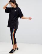 Monki Rainbow Side Stripe Joggers - Black