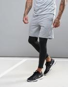 Bershka Sport Jersey Shorts In Gray Marl - Gray