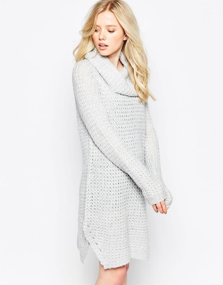 Vila High Neck Sweater Dress - Pearl Blue