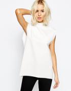 Weekday Clean Edge High Neck Sleeveless Top - Off White