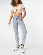 Topshop Jamie Jeans In Bleach Acid Wash-blues