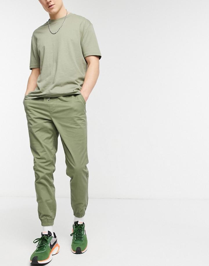 Jack & Jones Intelligence Cuffed Pants In Khaki-green