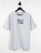 Puma Downtown Graphic Logo T-shirt In Gray