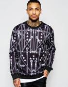 Jaded London Silver Zip Scuba Sweat - Black