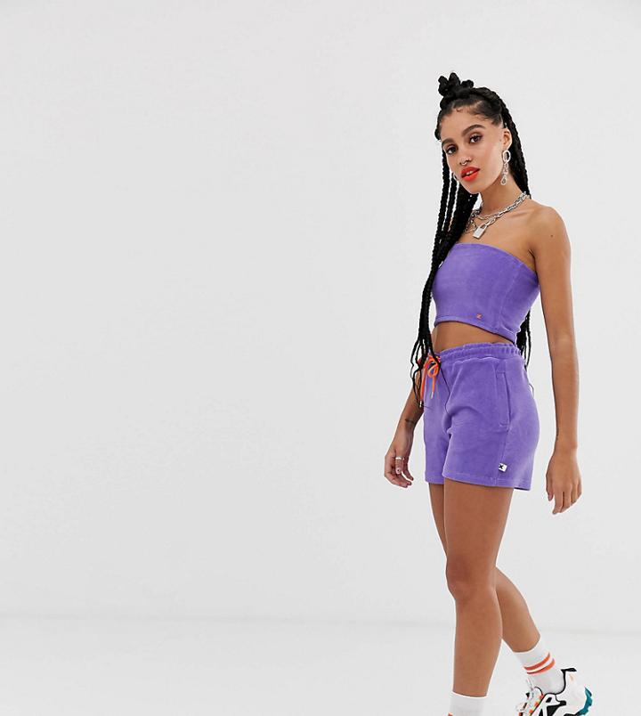Collusion Towelling Shorts - Purple