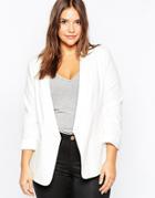 Asos Curve Blazer In Crepe With Slim Lapel - White