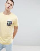 Only & Sons Longline T-shirt With Printed Pocket - Yellow