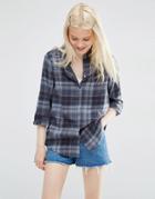 Asos Oversized Check Shirt In Gray - Multi