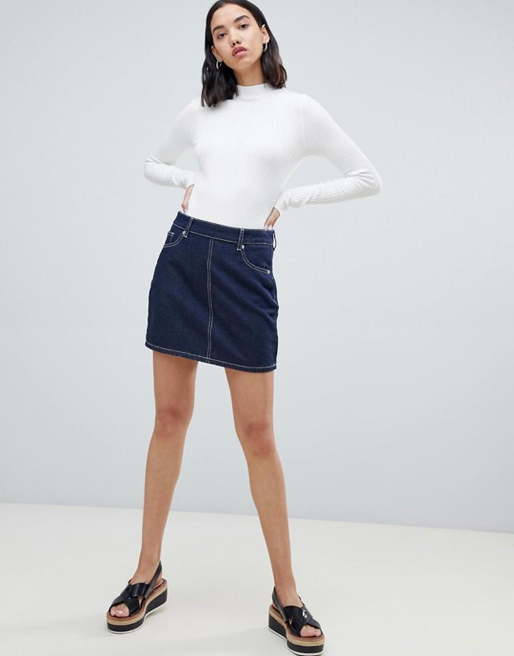 Fae Denim Mini Skirt - Navy