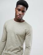 Selected Homme Long Sleeve Top In Slub-green