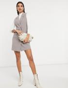 Vila Vest Dress In Brown Check