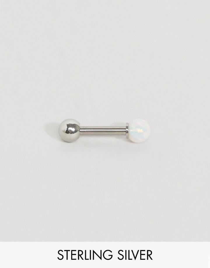 Asos Surgical Steel Bead Top Earring - Silver