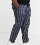 Asos Design Plus Skinny Sweatpants In Poly Tricot Fabric With Pin Stripes-multi