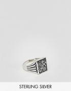 Asos Sterling Silver Signet Ring With Pegasus Design - Silver